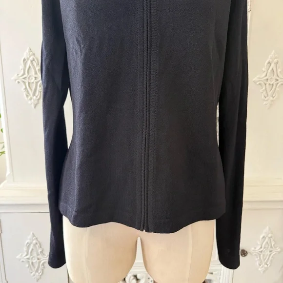 St.John Sport Black Knit Full Zip Jacket - Picture 4 of 11